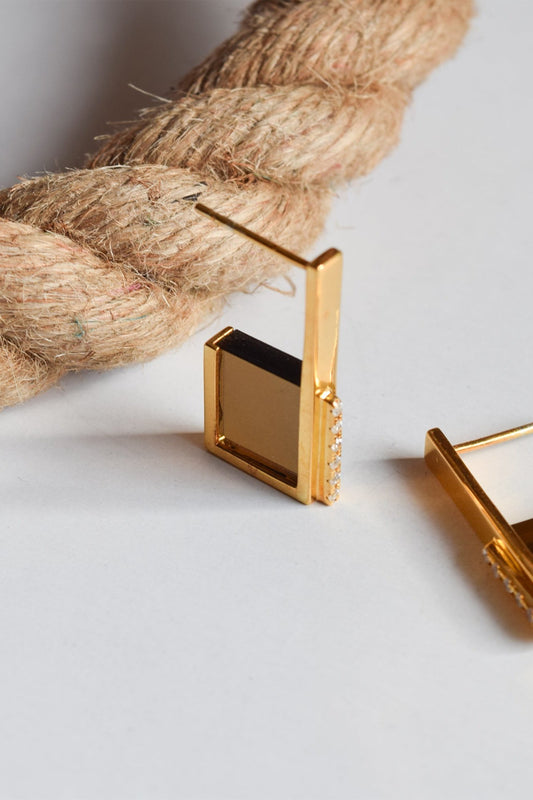 Square Glass Earrings